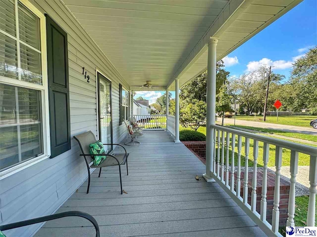 deck featuring a porch