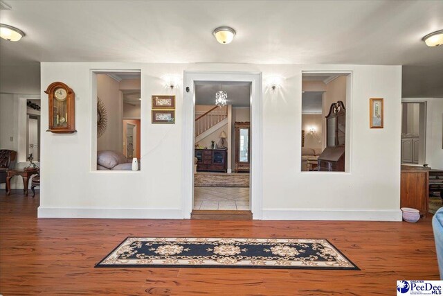 hall featuring hardwood / wood-style flooring