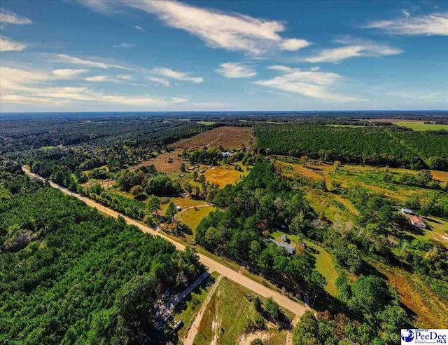 aerial view with a rural view