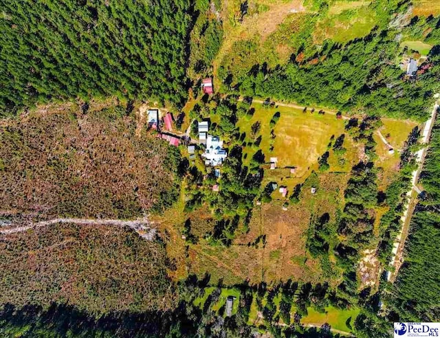 aerial view featuring a rural view