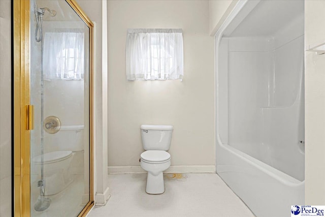 full bath with a healthy amount of sunlight, a shower stall, and tile patterned floors