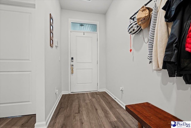 2025 Eastpark Dr, Darlington, SC 29532 - doorway featuring baseboards and dark wood-style flooring