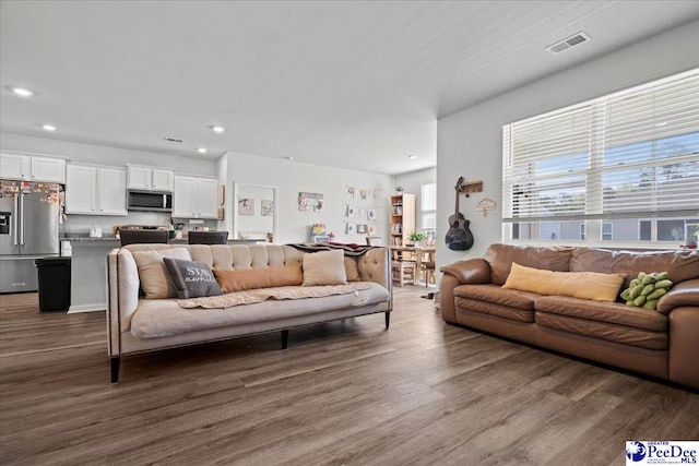 2025 Eastpark Dr, Darlington, SC 29532 - living area featuring visible vents, recessed lighting, and dark wood-style floors