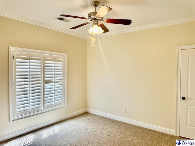 1311 Queens Ferry Rd, Florence, SC 29505 - unfurnished room featuring ornamental molding, a ceiling fan, and light carpet
