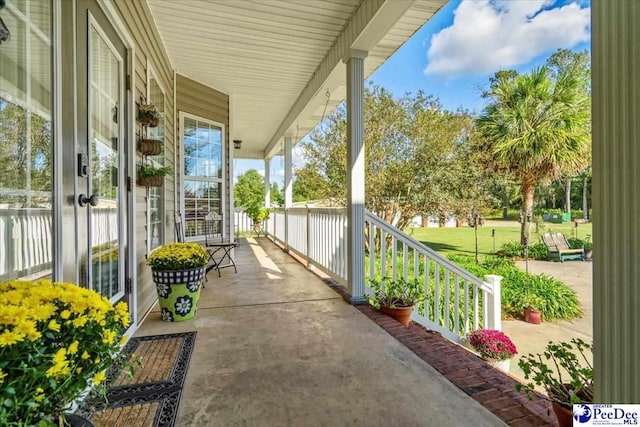 view of patio featuring covered porch