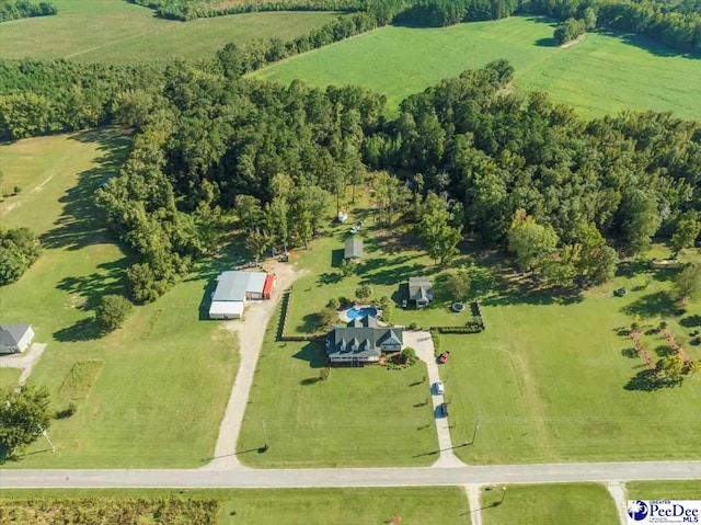 bird's eye view featuring a rural view