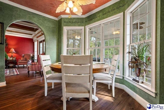 dining room featuring hardwood / wood-style flooring and plenty of natural light