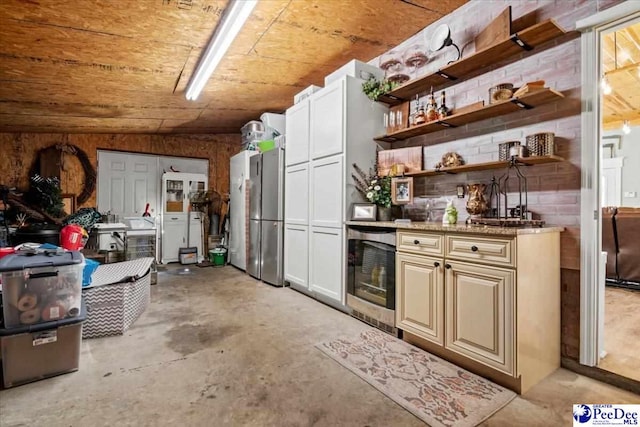 interior space with wine cooler