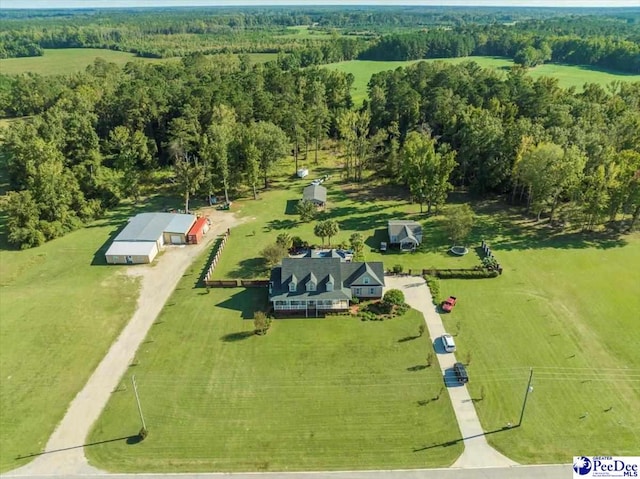 bird's eye view featuring a rural view