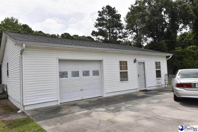 view of garage