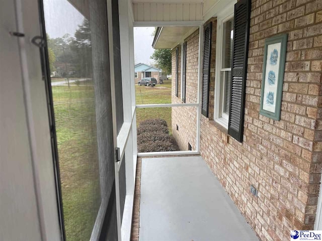 view of unfurnished sunroom