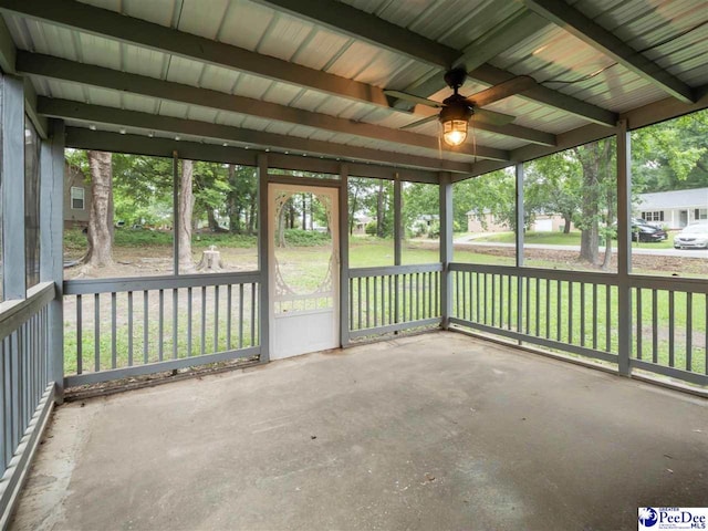 1341 Marshall Ave, Florence, SC 29501 - unfurnished sunroom with ceiling fan