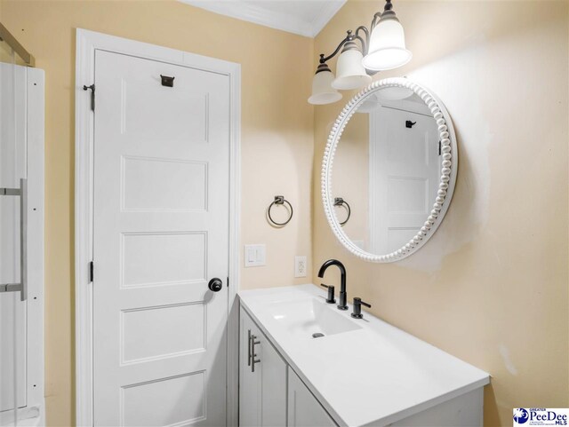 1341 Marshall Ave, Florence, SC 29501 - bathroom with vanity and ornamental molding
