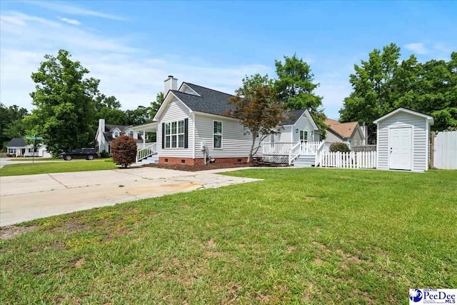 841 W Mallard Hen, Florence, SC 29505 - rear view of property with crawl space and a chimney