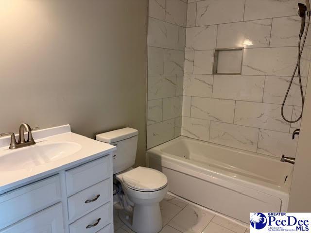 270 Quinby Cir, Quinby, SC 29506 - full bath with marble finish floor, vanity, bathtub / shower combination, and toilet