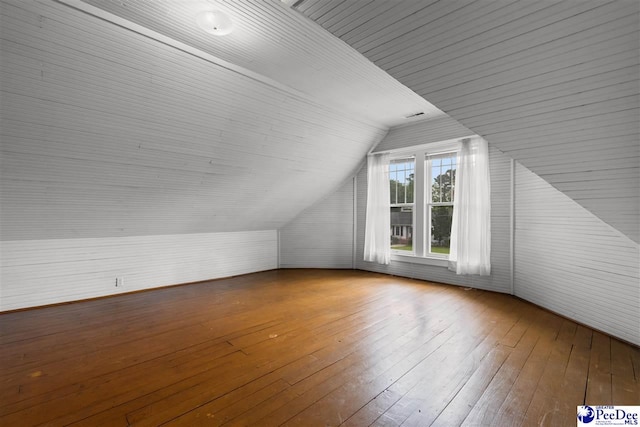 118 Ford Ave, Mullins, SC 29574 - additional living space with vaulted ceiling, wood-type flooring, and wooden ceiling