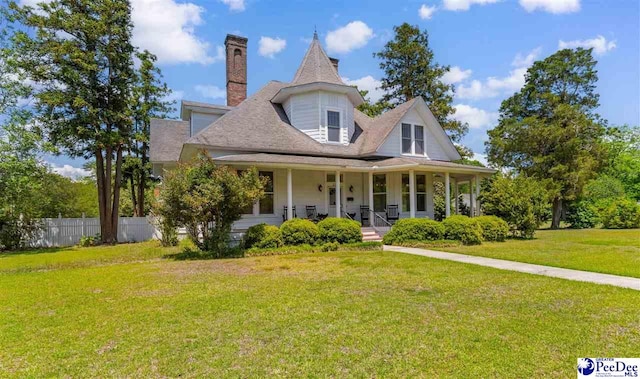 118 Ford Ave, Mullins, SC 29574 - view of front of home with a porch and a chimney