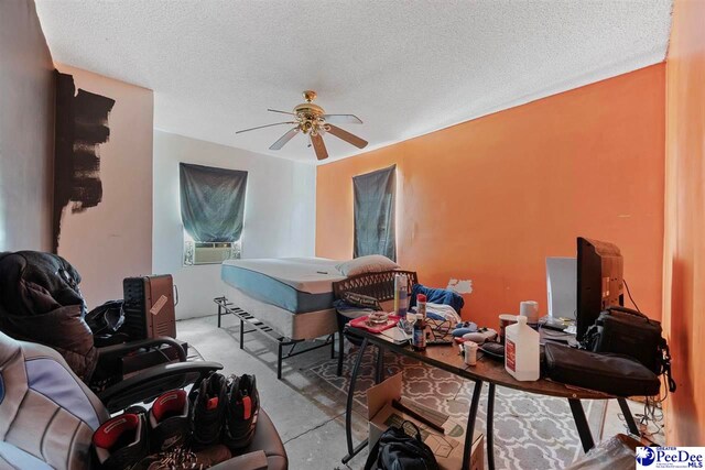 903 N Park St, Mullins, SC 29574 - office space with a ceiling fan, concrete floors, and a textured ceiling