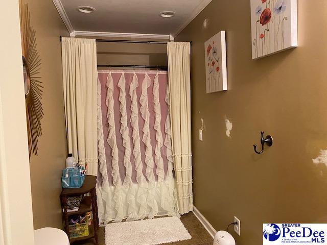 bathroom featuring crown molding