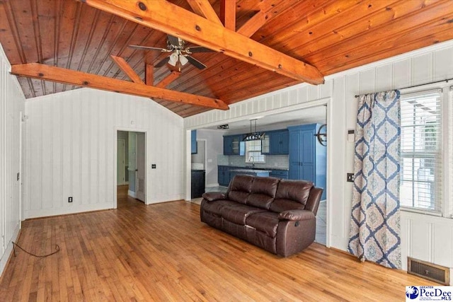 516 S Cashua Dr, Florence, SC 29501 - living room featuring wood finished floors, ceiling fan, and wood ceiling