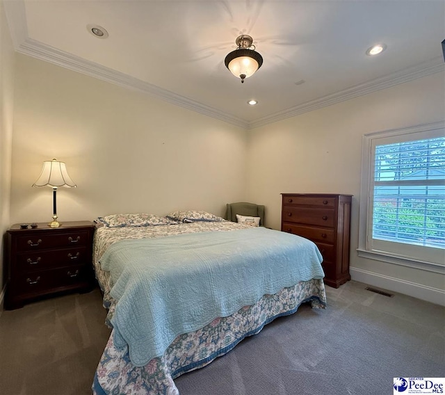 1219 Richard St, Dillon, SC 29536 - carpeted bedroom featuring crown molding, recessed lighting, and baseboards