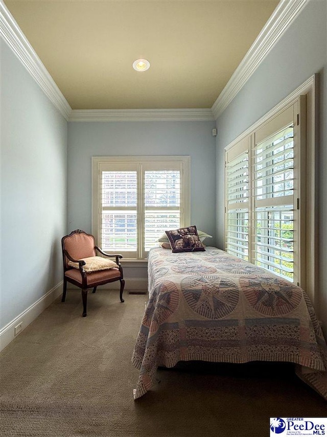 1219 Richard St, Dillon, SC 29536 - bedroom with crown molding, carpet flooring, and baseboards