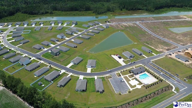 575 Strawberry Field Way, Galivants Ferry, SC 29544 - aerial overview of property's location featuring a large body of water and a forest