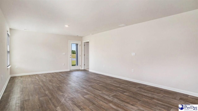 575 Strawberry Field Way, Galivants Ferry, SC 29544 - empty room featuring dark wood-type flooring, baseboards, and recessed lighting