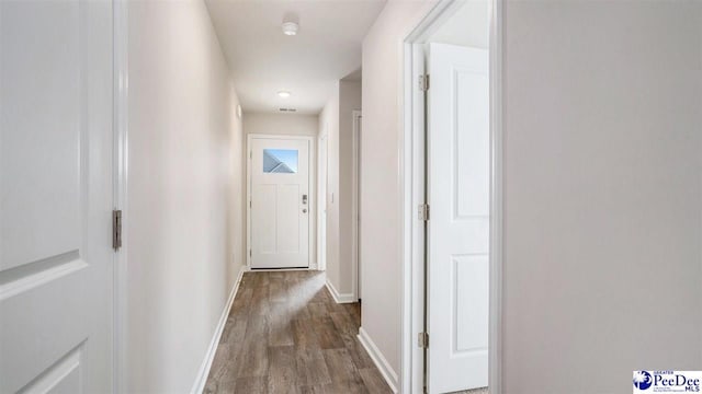 575 Strawberry Field Way, Galivants Ferry, SC 29544 - corridor featuring wood finished floors and baseboards