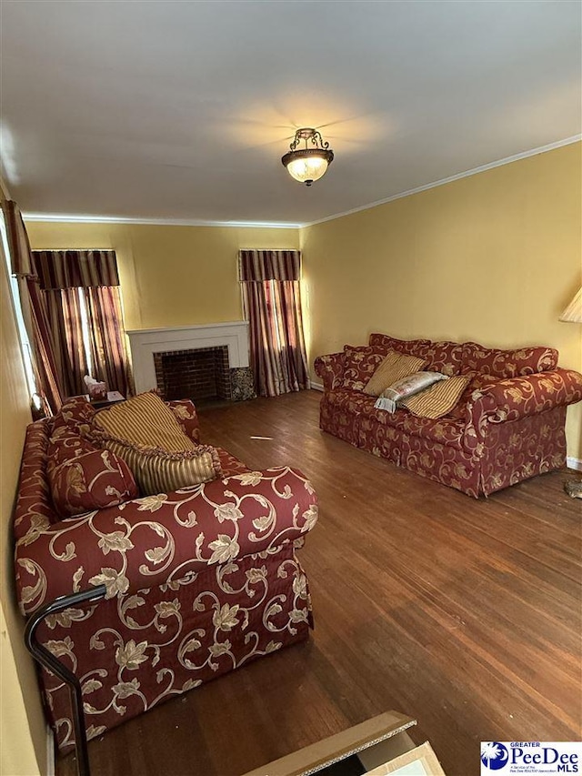 68 Victory Dr, Cheraw, SC 29520 - interior space featuring ornamental molding and dark hardwood / wood-style floors