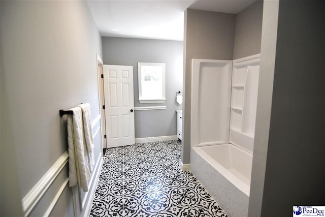 bathroom with tile patterned flooring