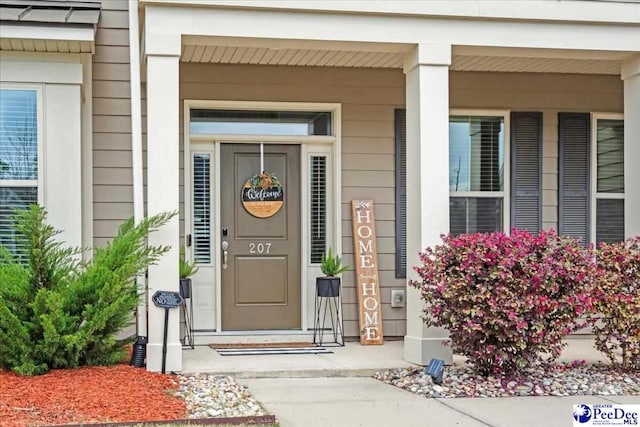 207 Compass Trl, Blythewood, SC 29016 - doorway to property featuring covered porch