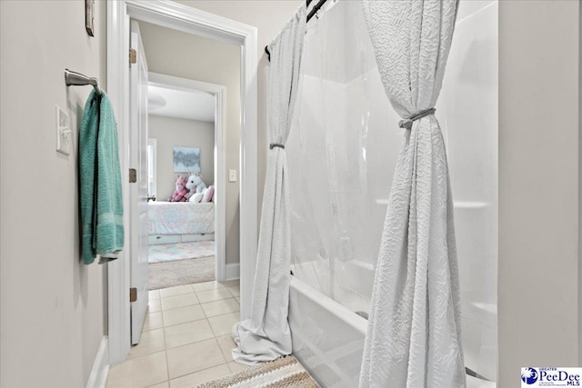 207 Compass Trl, Blythewood, SC 29016 - bathroom featuring shower / tub combo and tile patterned flooring