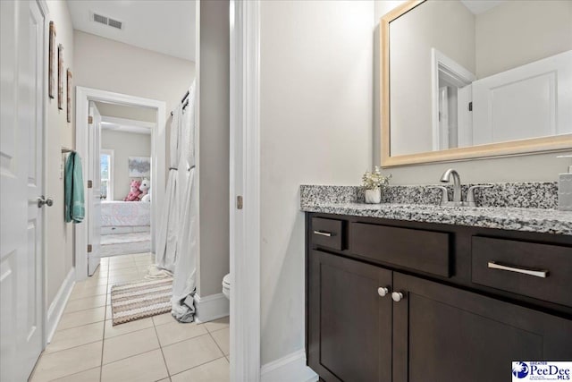 207 Compass Trl, Blythewood, SC 29016 - full bathroom with visible vents, toilet, vanity, ensuite bath, and tile patterned flooring