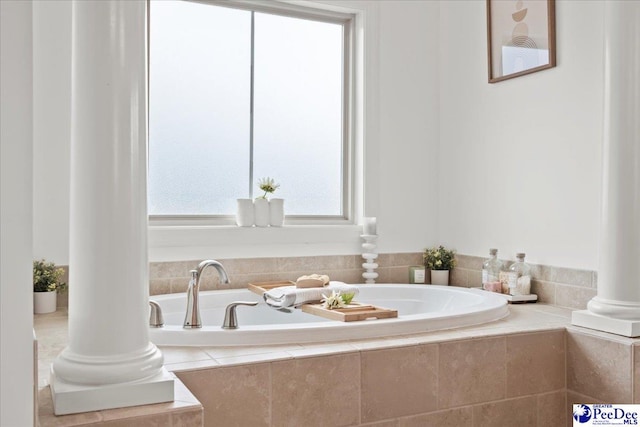 207 Compass Trl, Blythewood, SC 29016 - bathroom with ornate columns and a garden tub