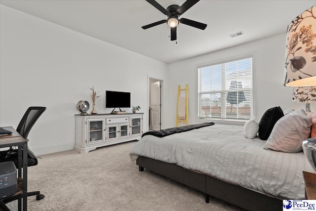 207 Compass Trl, Blythewood, SC 29016 - bedroom with carpet flooring, baseboards, a ceiling fan, and visible vents