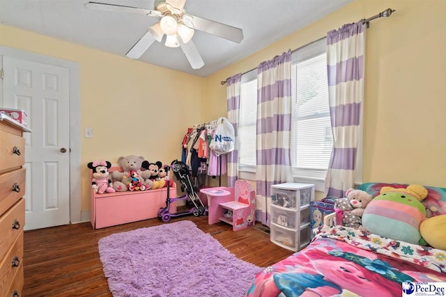 427 Marlboro Ave, Hartsville, SC 29550 - bedroom with dark hardwood / wood-style flooring and ceiling fan