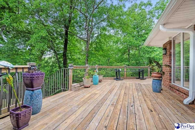 1041 Creekview Dr, Darlington, SC 29540 - wooden terrace with view of scattered trees