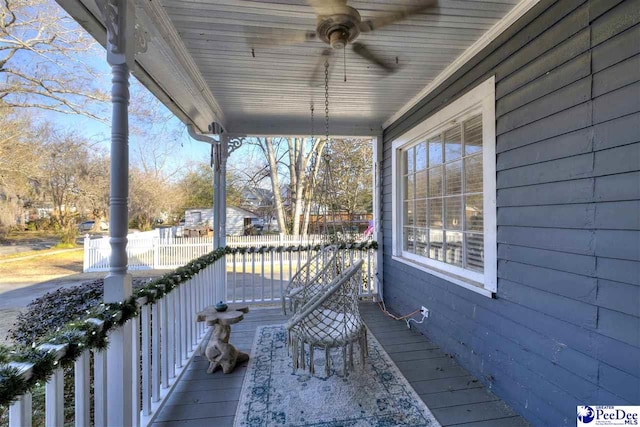 wooden deck featuring a porch