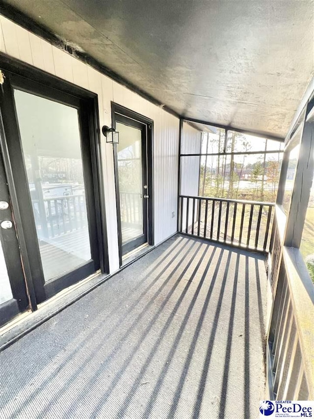 view of unfurnished sunroom