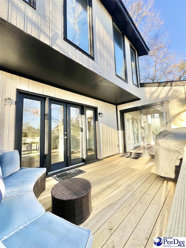 deck featuring french doors