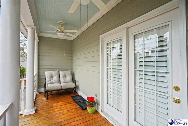 2543 Ben Hogan Cir, Florence, SC 29506 - wooden deck with ceiling fan