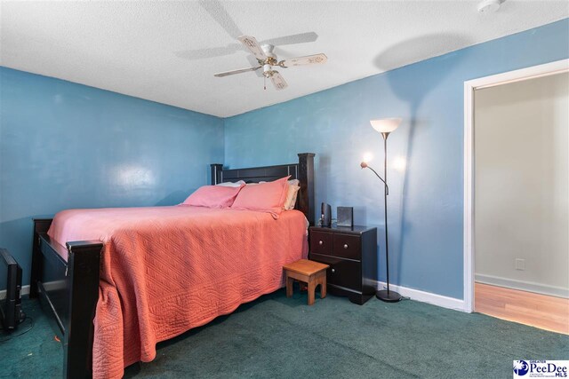 3518 Leigh Ln, Florence, SC 29505 - bedroom with carpet flooring, ceiling fan, and baseboards