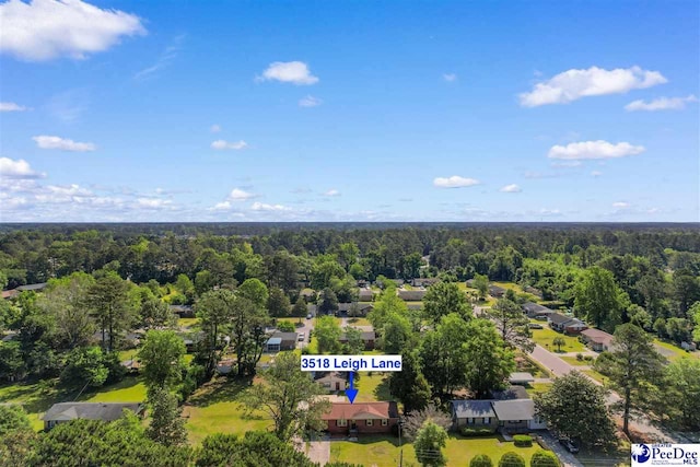3518 Leigh Ln, Florence, SC 29505 - aerial perspective of suburban area featuring a forest