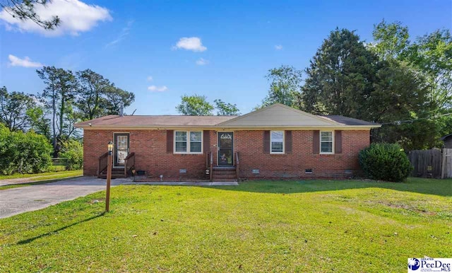 3518 Leigh Ln, Florence, SC 29505 - ranch-style house with crawl space, entry steps, and brick siding