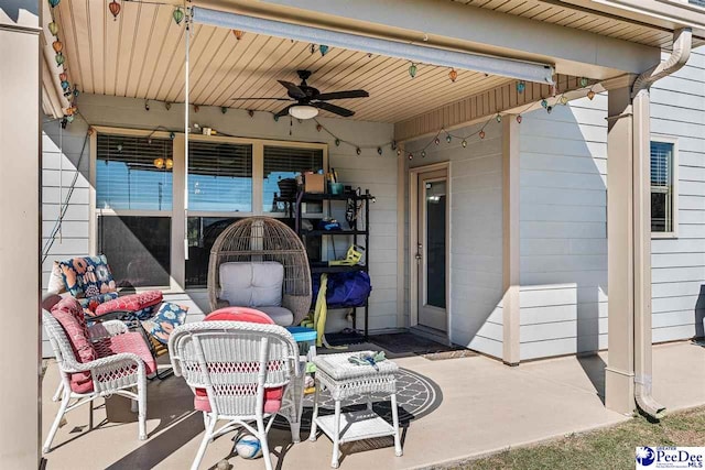 view of patio / terrace with ceiling fan