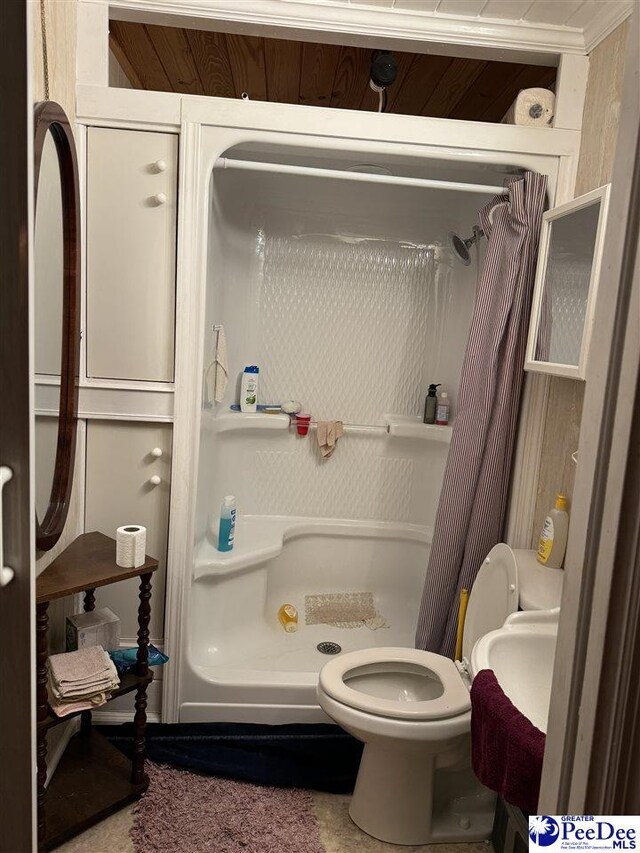 1343 Floyd Dr, Lake City, SC 29560 - bathroom featuring toilet and a shower with shower curtain