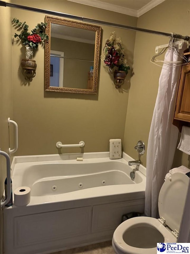 1343 Floyd Dr, Lake City, SC 29560 - bathroom with ornamental molding and shower / bath combination with curtain