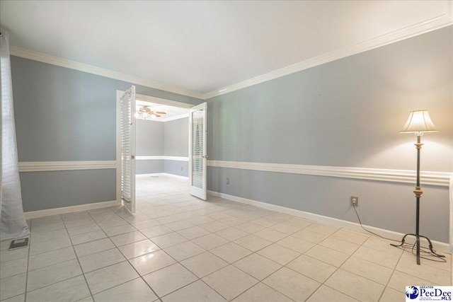 3309 W Forest Lake Dr, Florence, SC 29501 - unfurnished room with crown molding and light tile patterned flooring