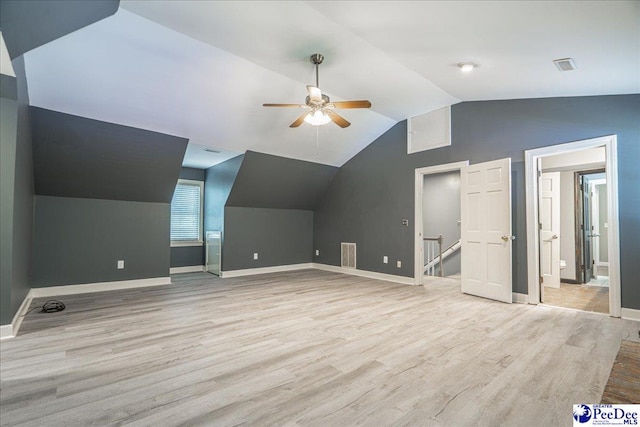 3309 W Forest Lake Dr, Florence, SC 29501 - bonus room featuring vaulted ceiling, ceiling fan, and light wood-type flooring
